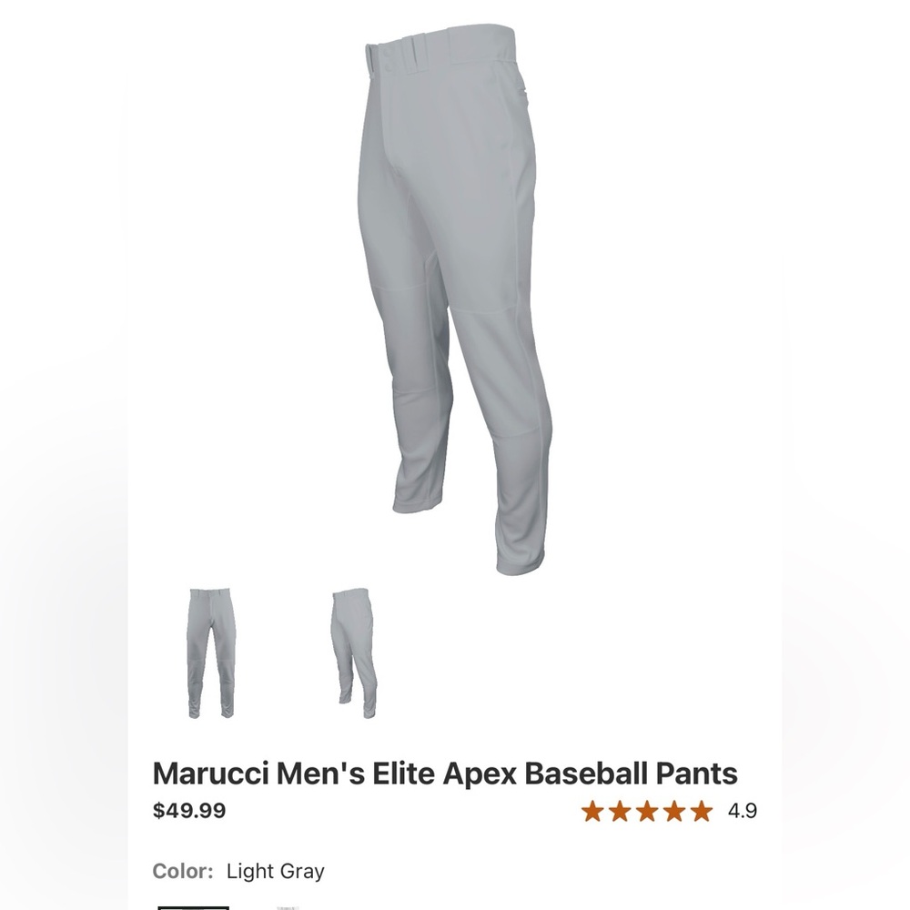 Marucci Men's gray baseball pants